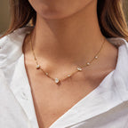 Waterproof CZ & Paperclip Layered Necklace