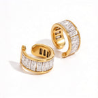 Waterproof Gold Ear Cuff & Dangle Earring