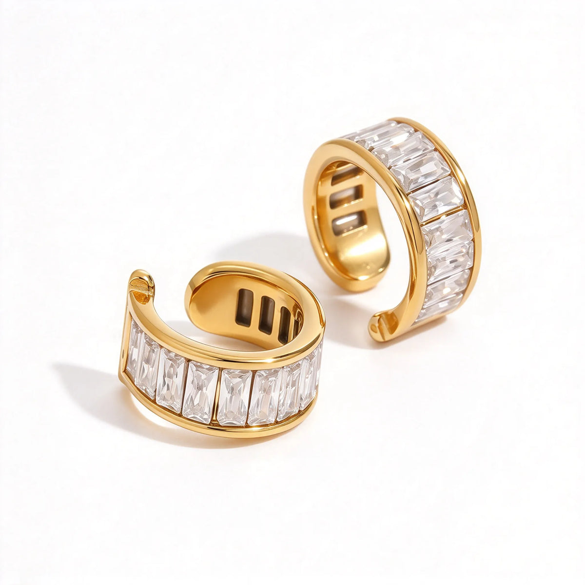 Waterproof Gold Ear Cuff & Dangle Earring