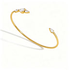 Zirconia Open Cuff Bracelet Collection – Waterproof 18K Gold