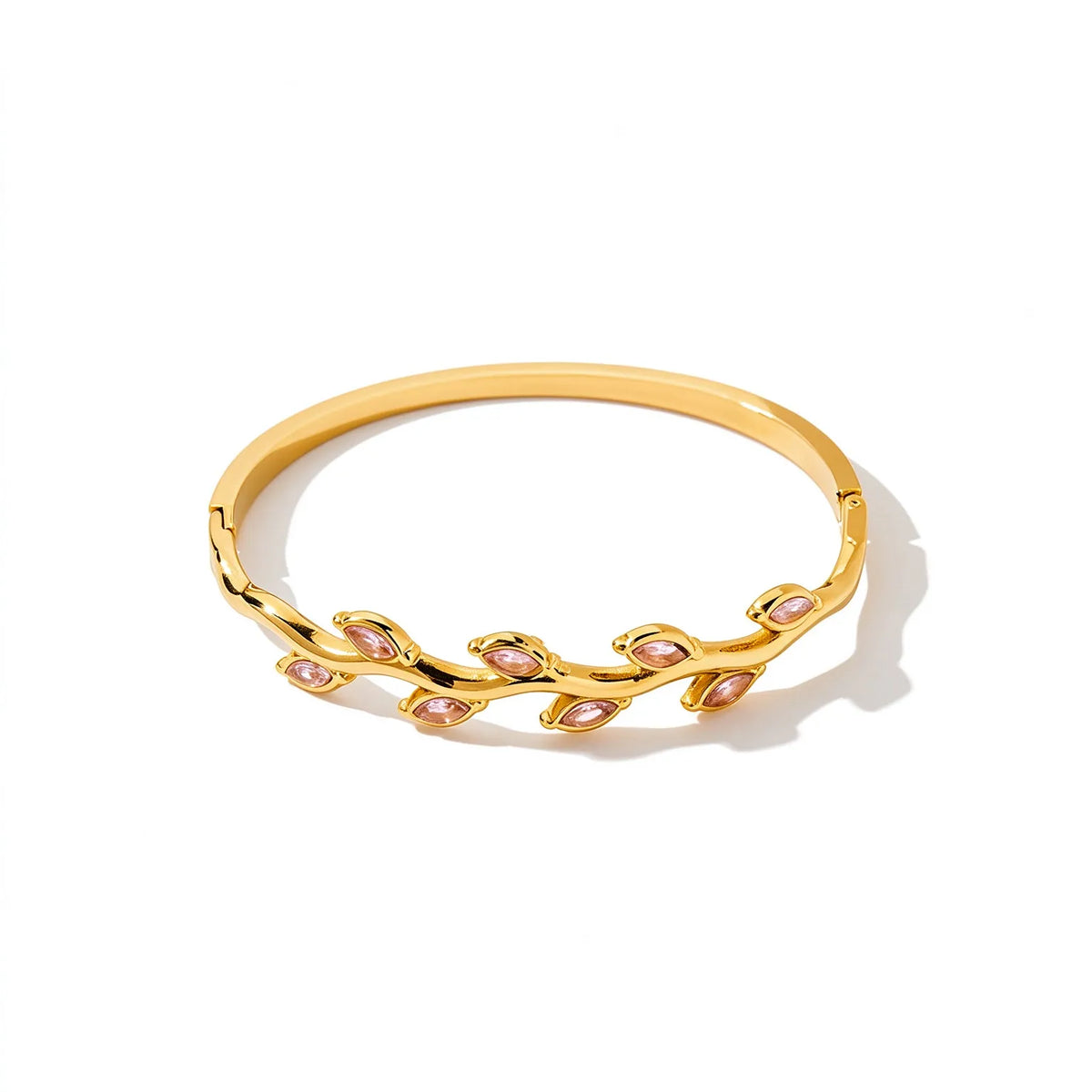 Waterproof Gold Vine Marquise CZ Bangle