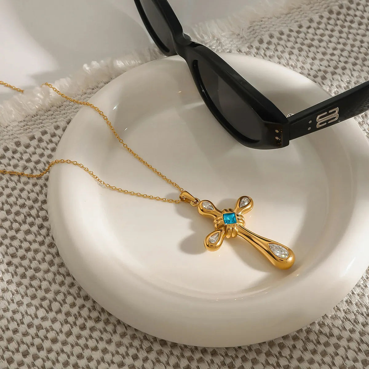 Waterproof Gold Cross Necklace