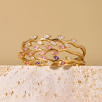 Waterproof Gold Vine Marquise CZ Bangle