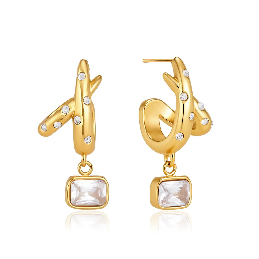 Waterproof Gold Ear Cuff & Dangle Earring