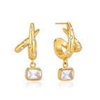 Waterproof Gold Ear Cuff & Dangle Earring