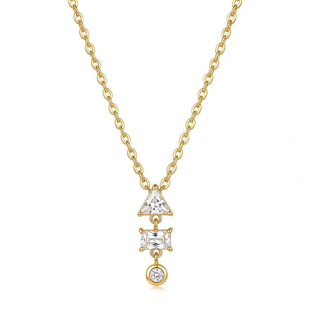 Waterproof Gold CZ Pendant Necklace