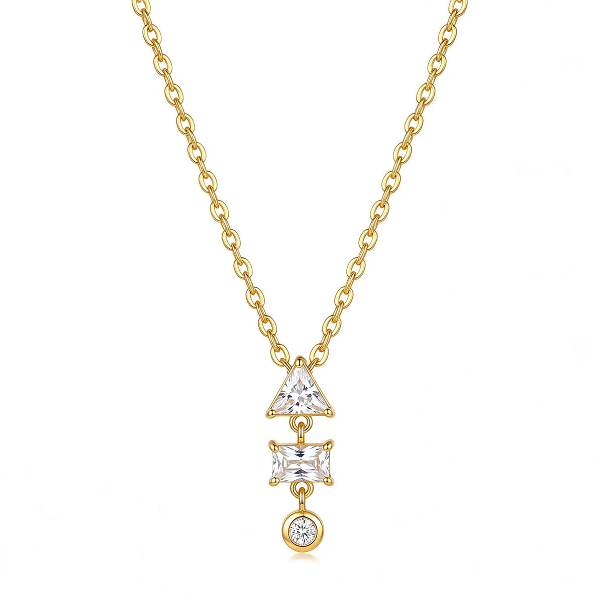 Waterproof Gold CZ Pendant Necklace