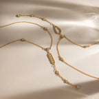 Zirconia Y-Lariat Necklace – Waterproof 18K Gold