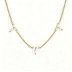 Waterproof Gold Pearl Layering Necklace