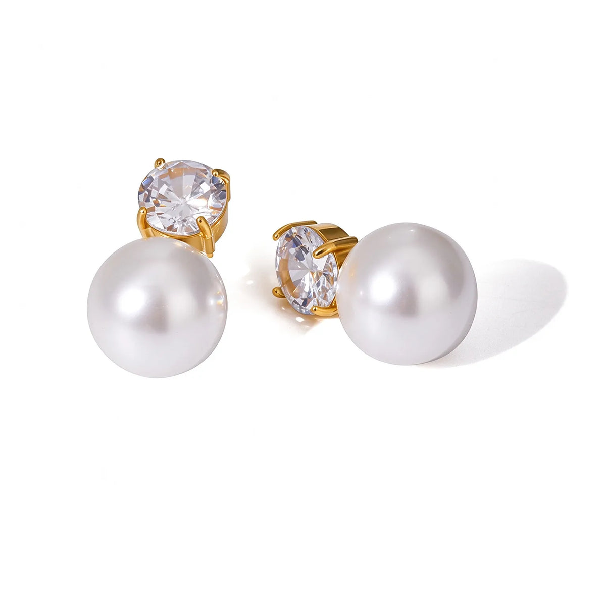 Waterproof Baroque Pearl Hammered Hoops Earrings