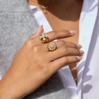 Waterproof Gold Spinner Rotatable Ring