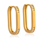 Waterproof Rectangular Huggie Hoops