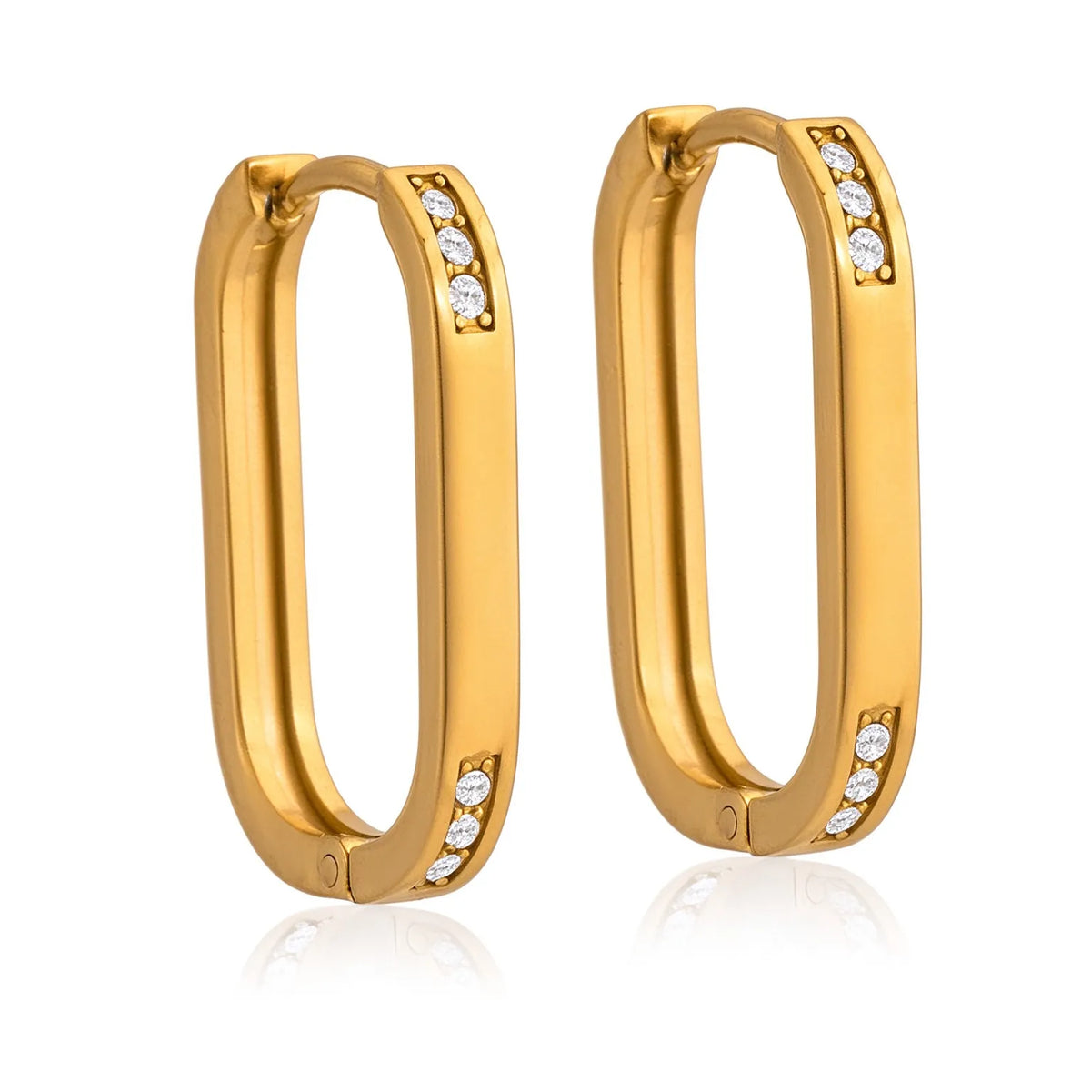 Waterproof Rectangular Huggie Hoops
