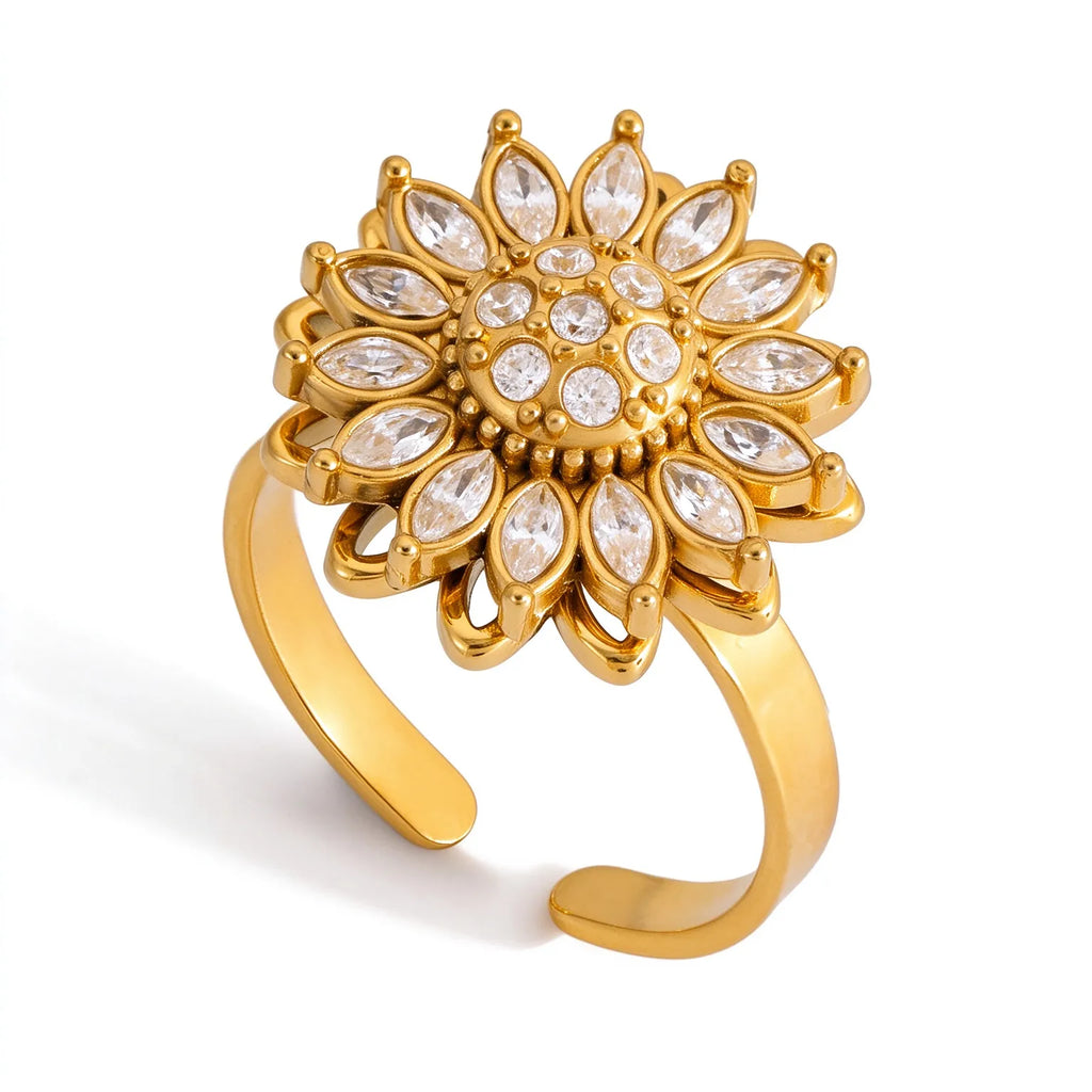 Waterproof Gold Spinner Rotatable Ring