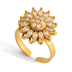 Waterproof Gold Spinner Rotatable Ring