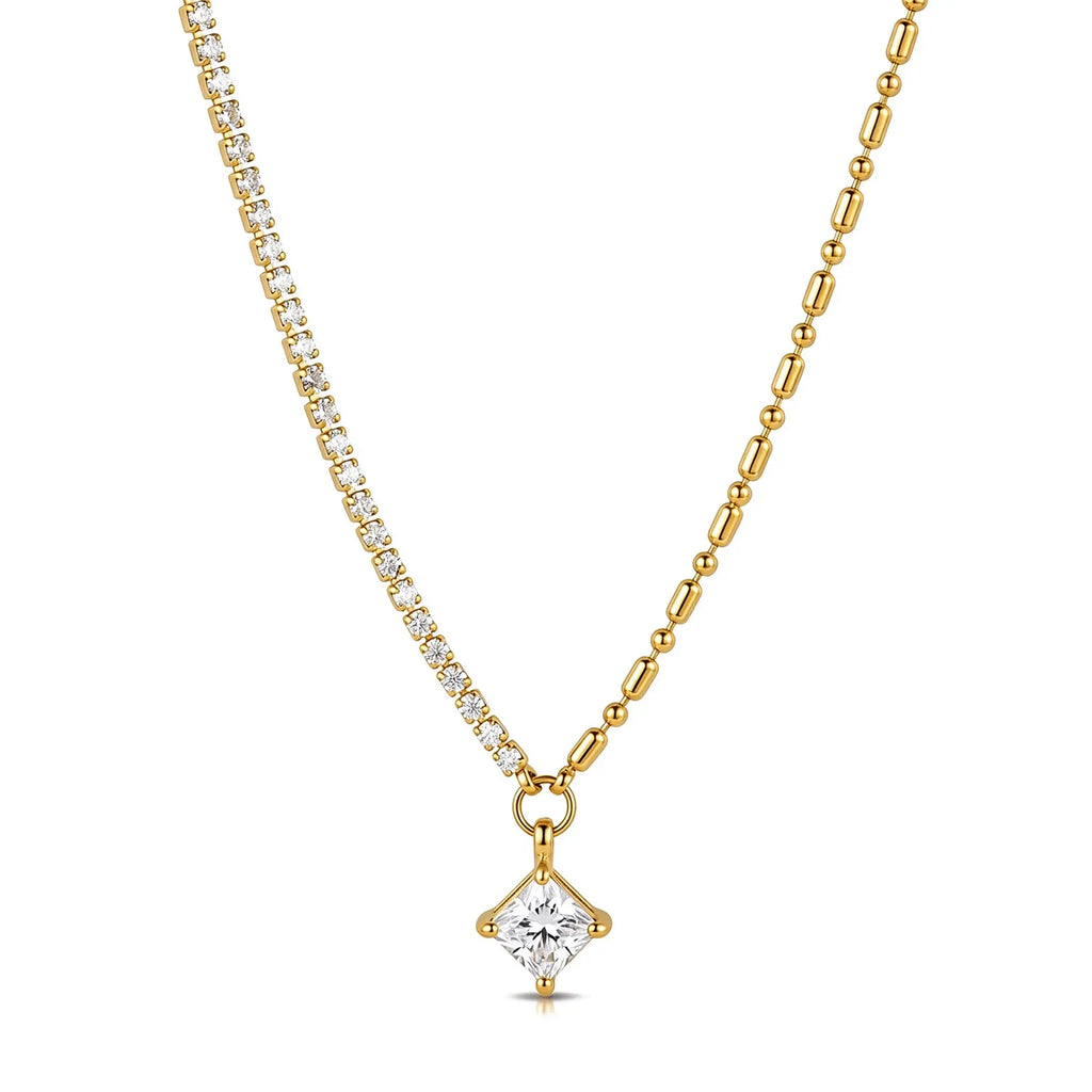 Waterproof Gold CZ Pendant Necklace