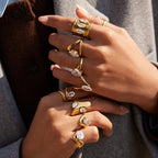 Waterproof Gold Sculptural Ring Collection