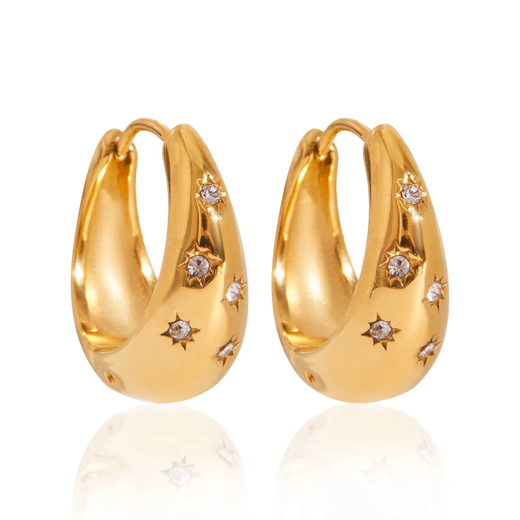 Waterproof Gold Star Huggie Hoops