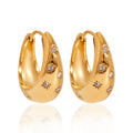 Waterproof Gold Star Huggie Hoops