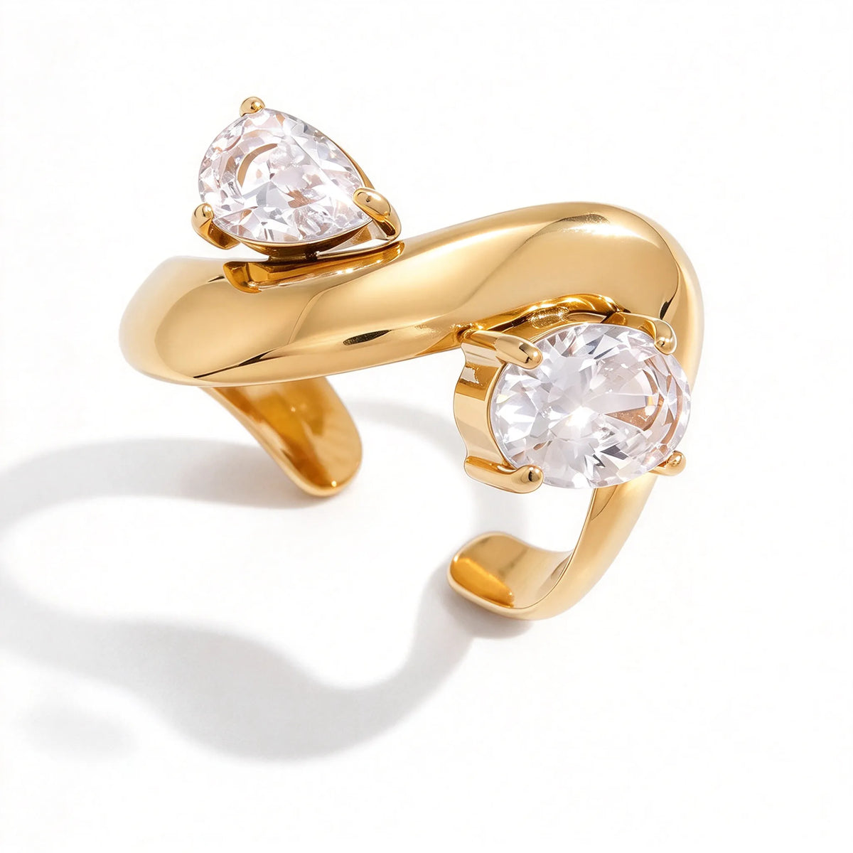 Waterproof Gold Sculptural Ring Collection