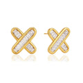 Waterproof Gold X Stud Earrings