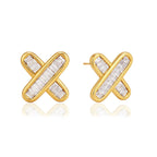 Waterproof Gold X Stud Earrings