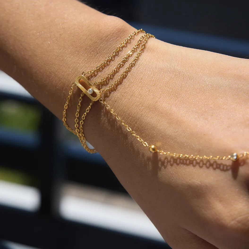Waterproof Multi-Layer Hand Chain Bracelet with Ring