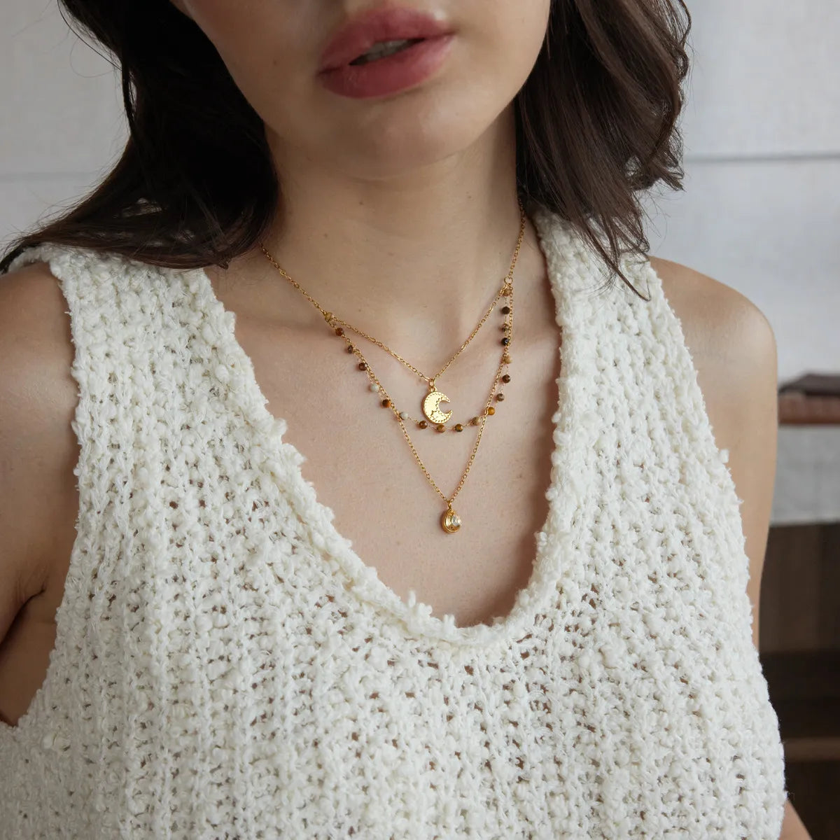 Waterproof Celestial Layered Necklace