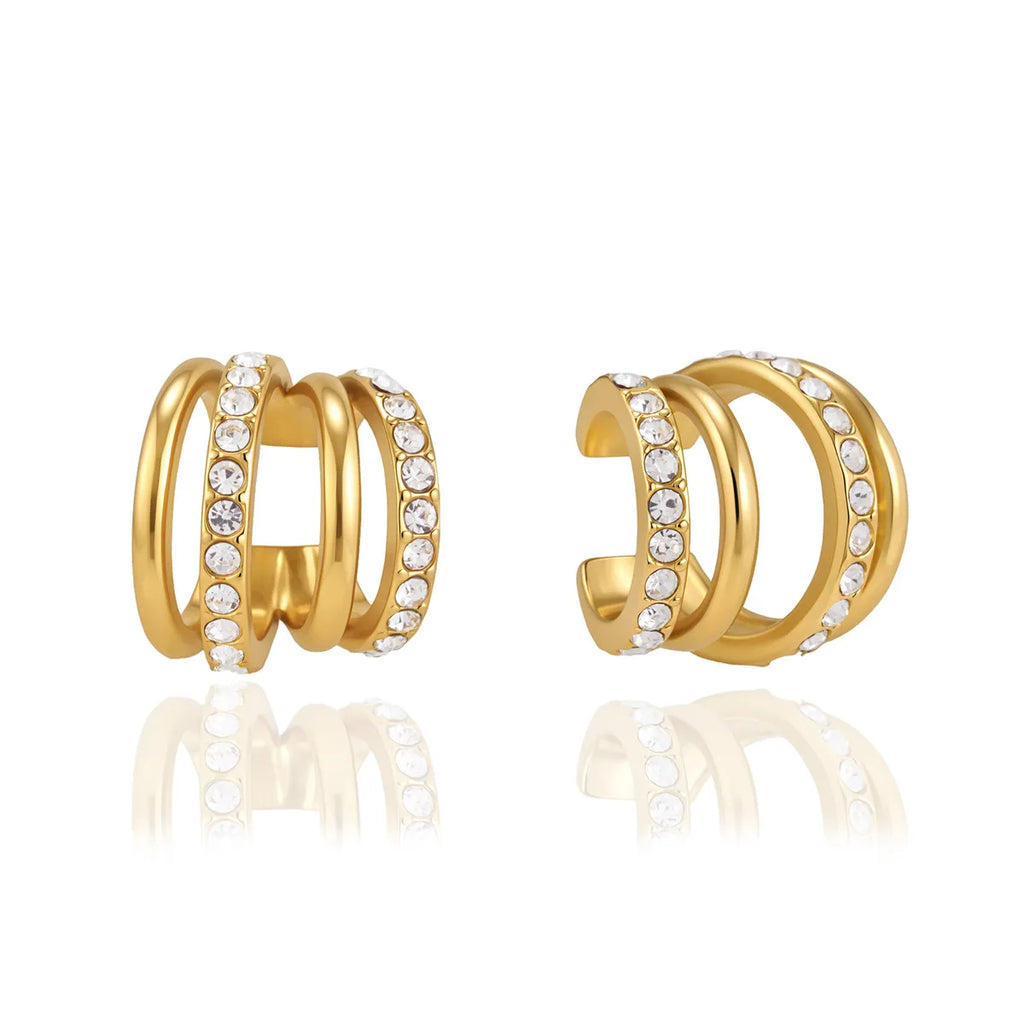 Snake Head Huggie & Ear Cuff Set – Waterproof Steel