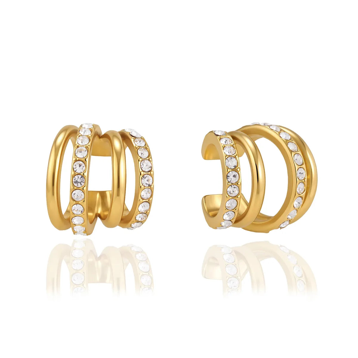 Snake Head Huggie & Ear Cuff Set – Waterproof Steel