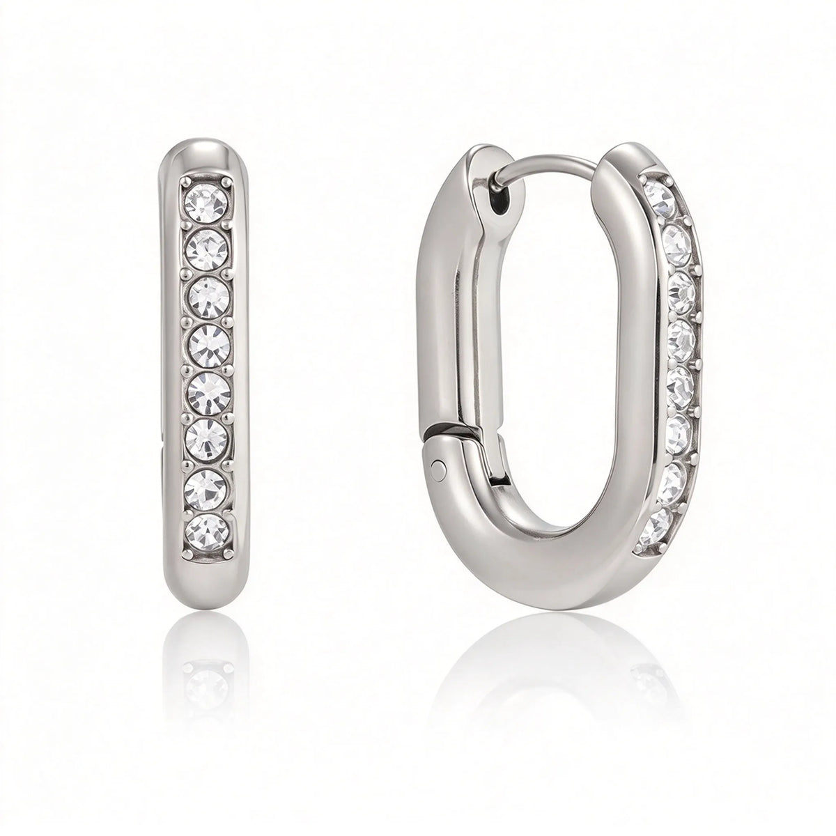 Waterproof Rectangular Huggie Hoops