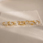 Vintage CZ Dainty Open Ring Collection – Waterproof 18K Gold | 7 Styles