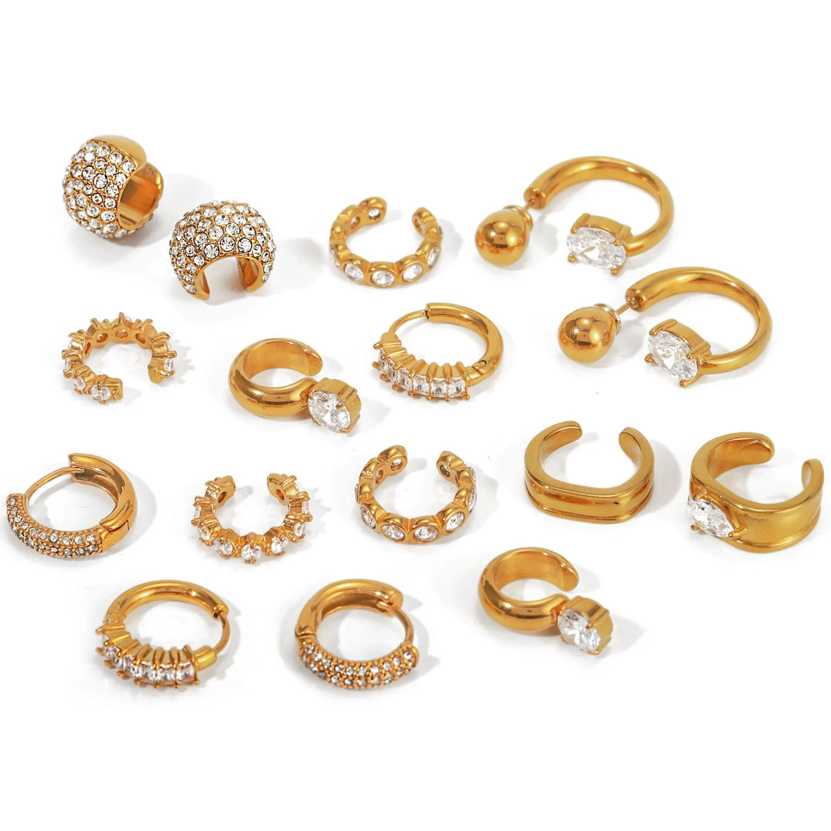 Waterproof No-Piercing Chunky CZ Ear Cuffs