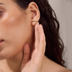 X-Shape CZ Ear Climber Earrings – Waterproof 18K Gold