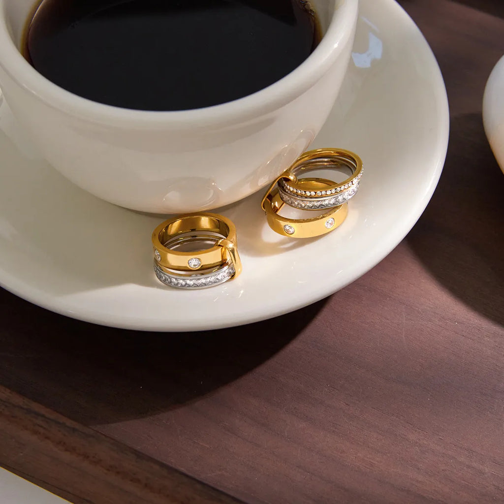 Waterproof Two-Tone Stacking Ring