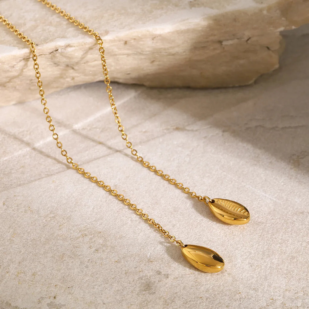 Waterproof Teardrop Oval Medallion Pendant Necklace
