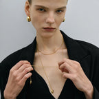 Waterproof Teardrop Oval Medallion Pendant Necklace