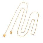 Waterproof Teardrop Oval Medallion Pendant Necklace