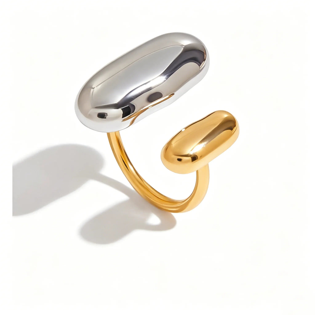 Waterproof Sculptural Pill Open Ring