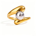 Waterproof Gold & Silver Ball Wrap Open Ring