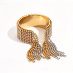 Waterproof Tassel Ball Chain Open Ring