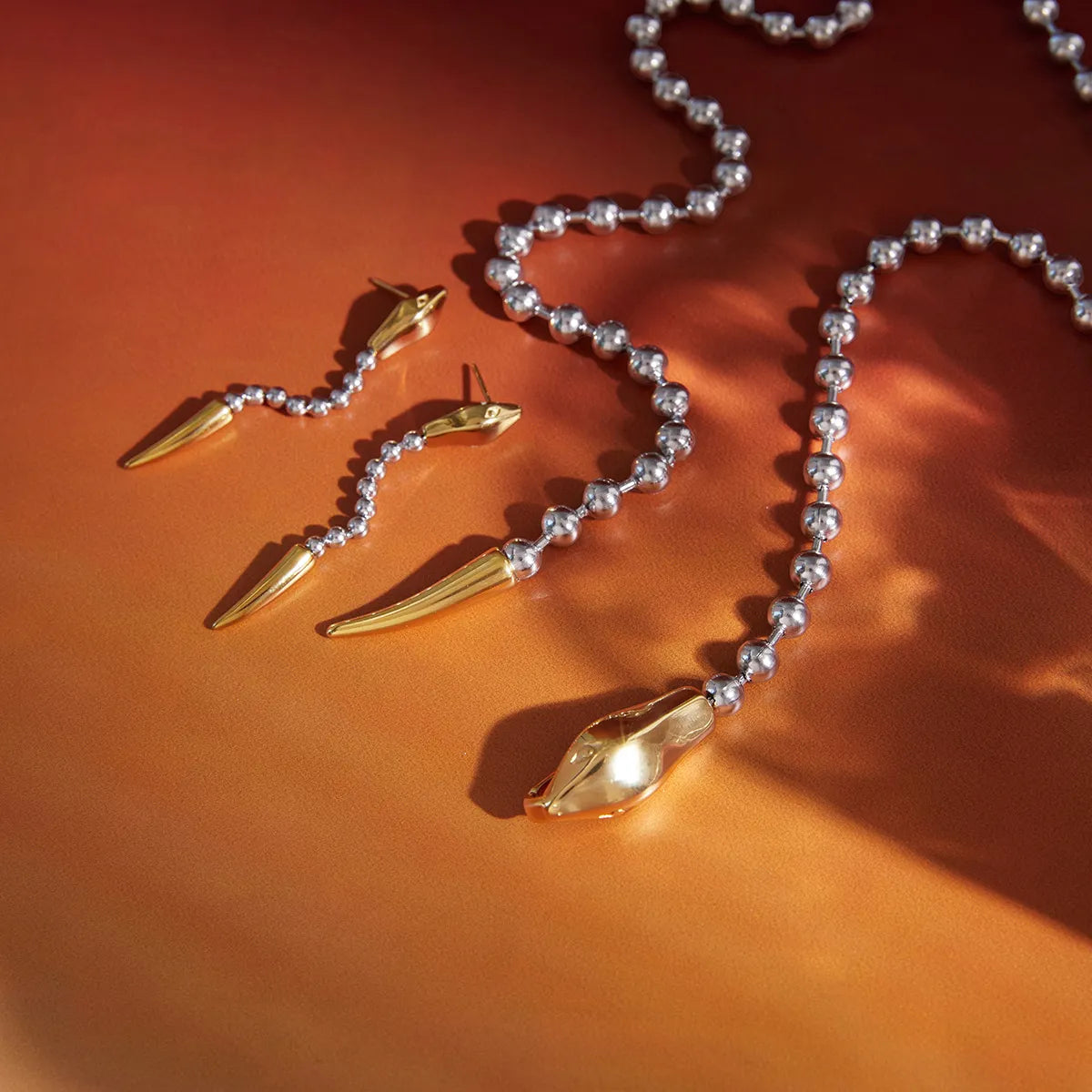 Waterproof Y-Necklace & Drop Earrings Set
