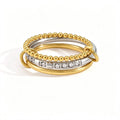 3-in-1 Interlocking Multi-Link Ring | Waterproof 18K Gold