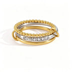 3-in-1 Interlocking Multi-Link Ring | Waterproof 18K Gold