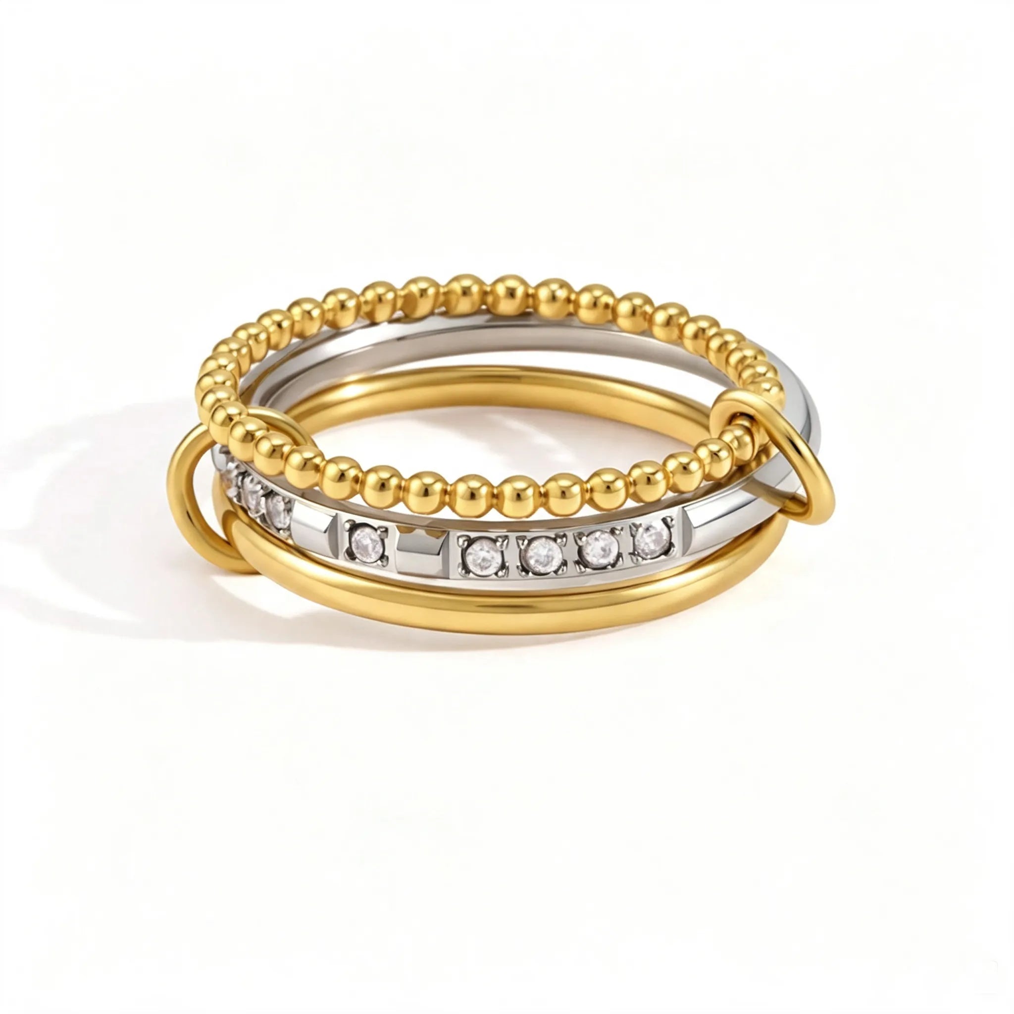3-in-1 Interlocking Multi-Link Ring – Waterproof Steel