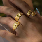 Waterproof Vintage Floral Open Ring