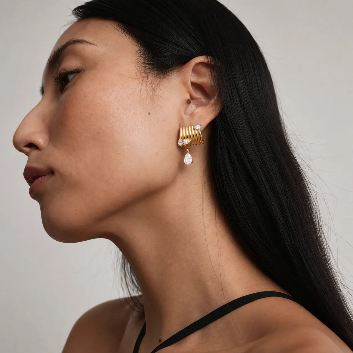 Waterproof Gold Chunky Drop Earrings