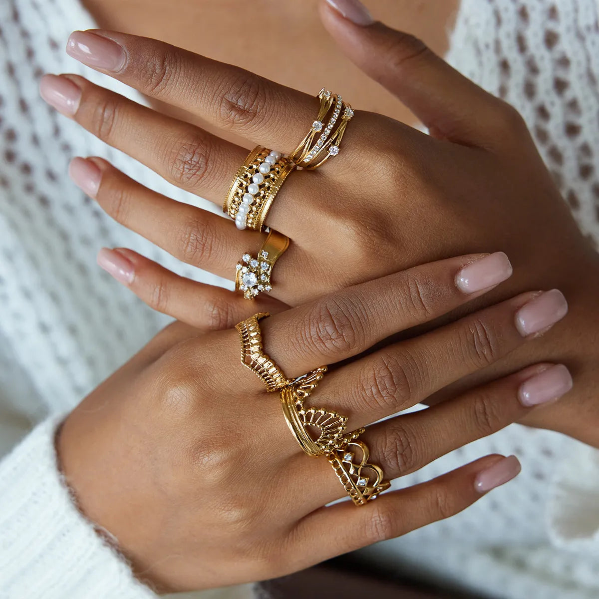 Waterproof Lace Crown Ring