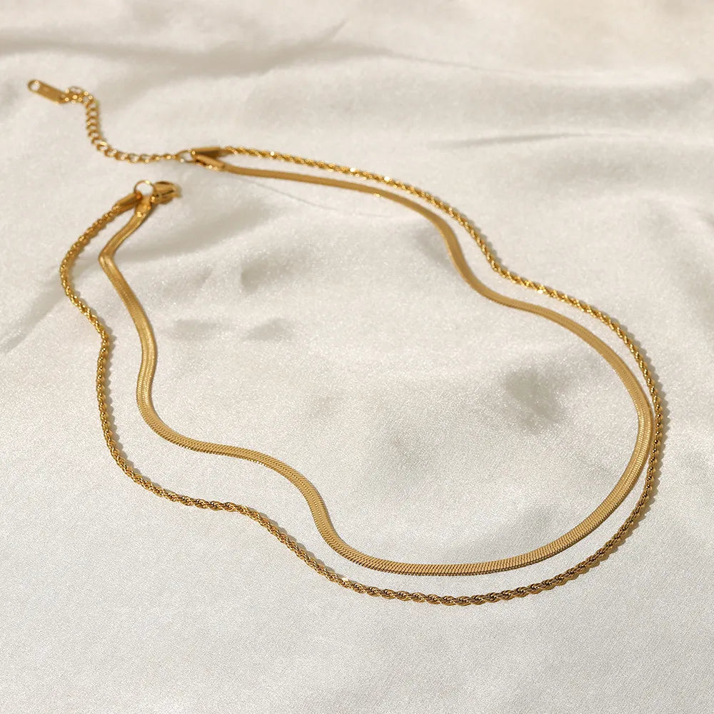 Everyday Layered Chain Necklace – Waterproof Stainless Steel