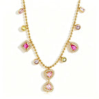 Waterproof Rainbow Charm Layered Necklace